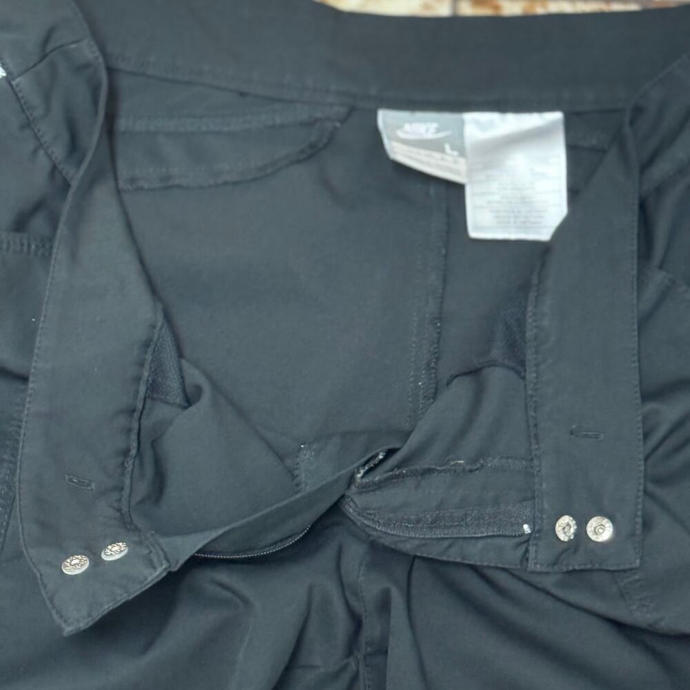 Nike Women’s Black Crop Track Pants Size L | Lightweight Activewear - Picture 4 of 8
